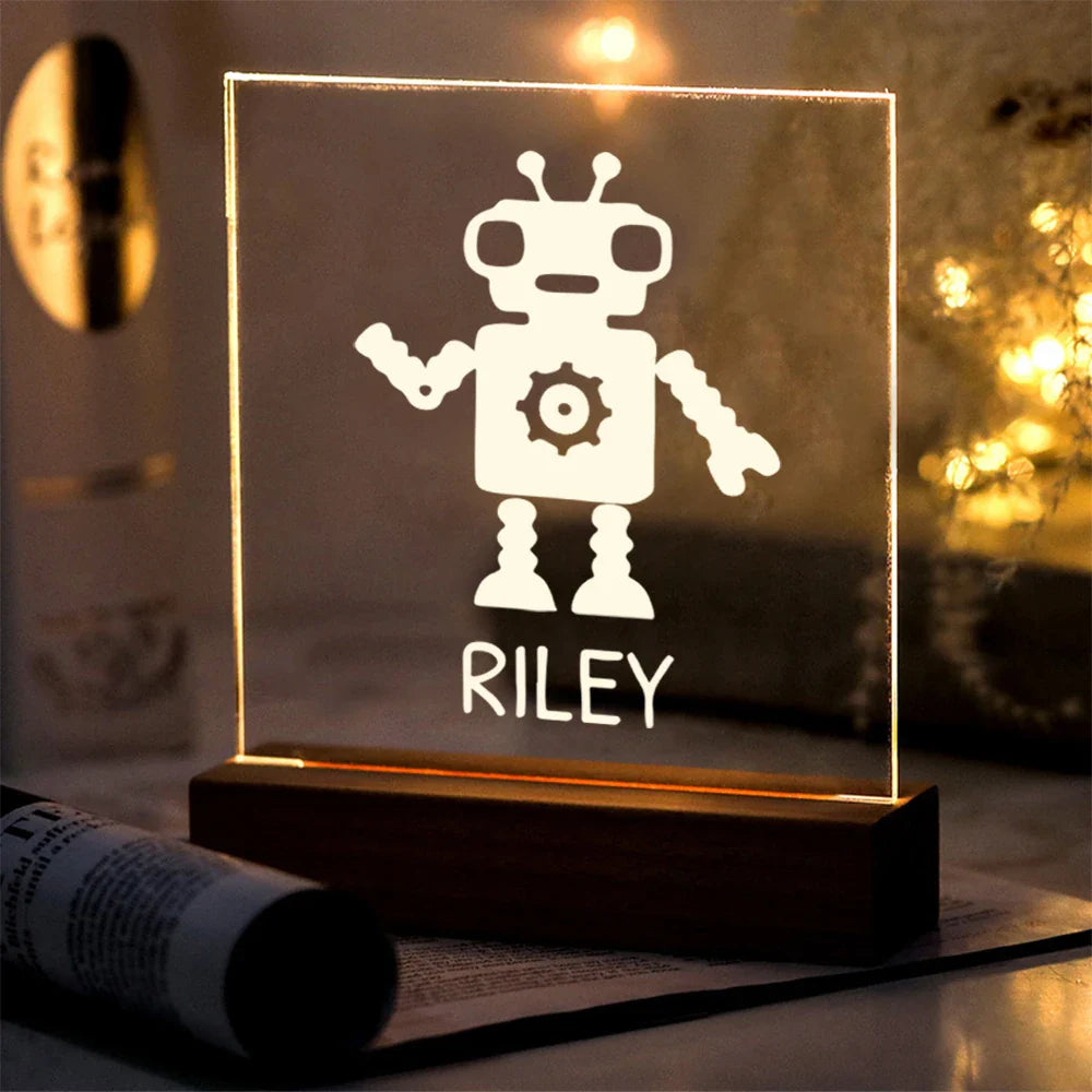 Lampe de Chevet Personnalisée Robot LED