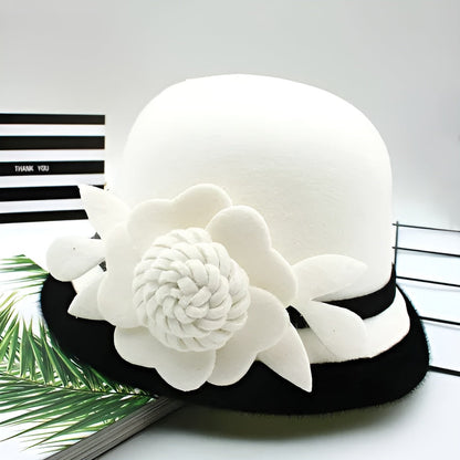 Chapeau Cloche Melon Femme Black&White