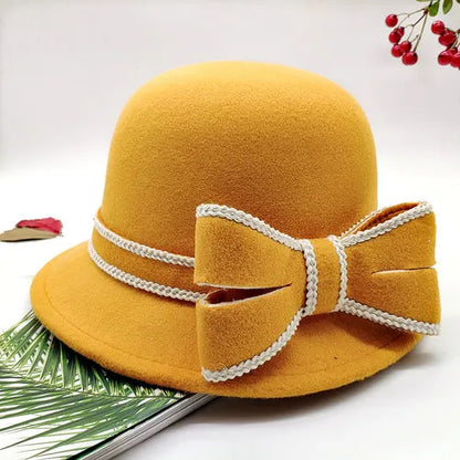Chapeau Melon Cloche Femme Noeud Hiver - La Maison du Chapeau