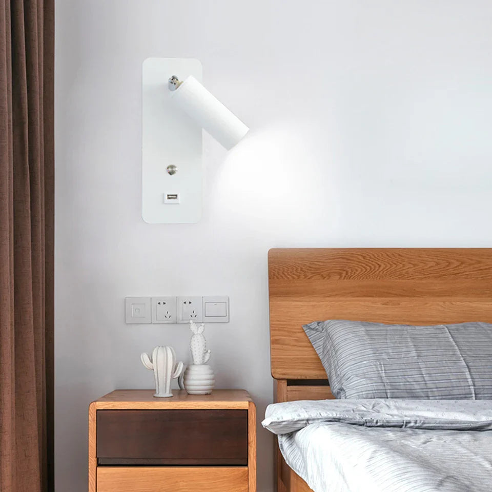 Lampe de chevet Murale LED avec Chargeur à Induction