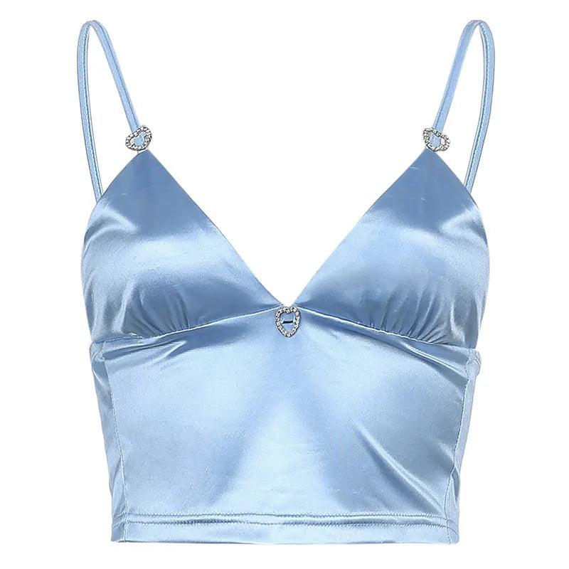 Femme satin crop top