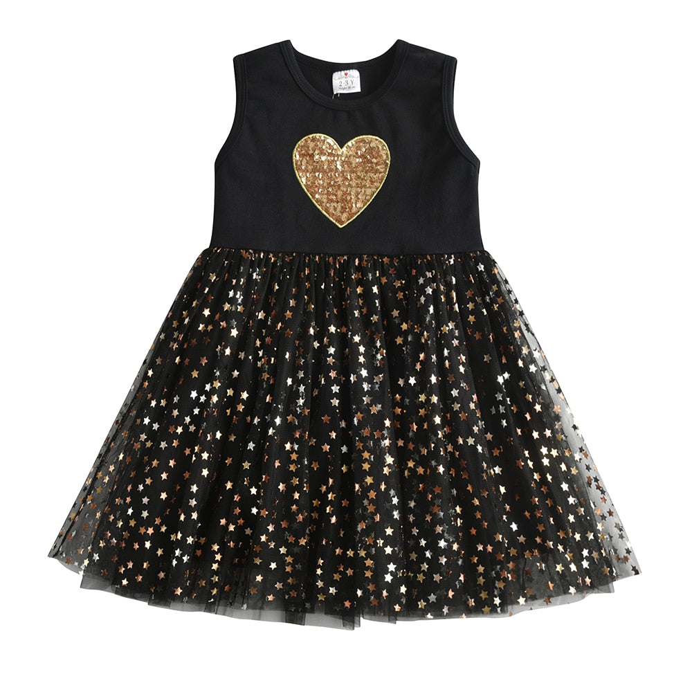 Ma Robe Princesse - robe princesse cœur doré à sequins