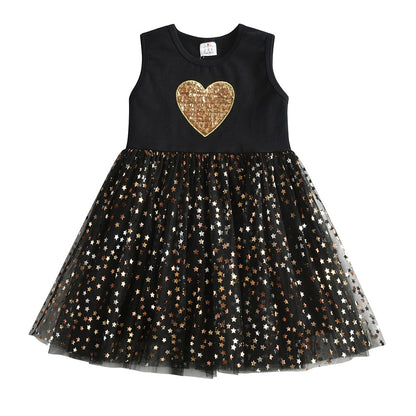 Ma Robe Princesse - robe princesse cœur doré à sequins