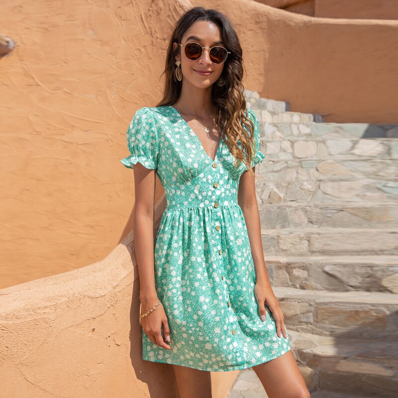 Robe Princesse Verte Fleuri