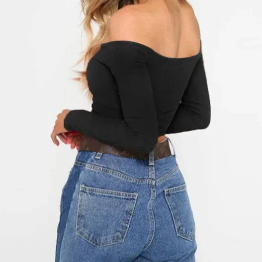Crop top epaule dénudée