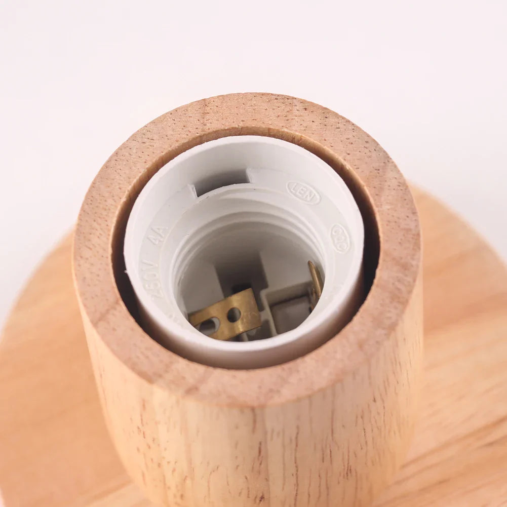 Socle pour Lampe de Chevet Rétro en Bois E27