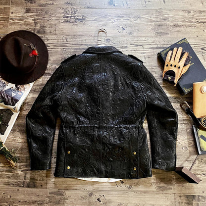 Leather tweed jacket