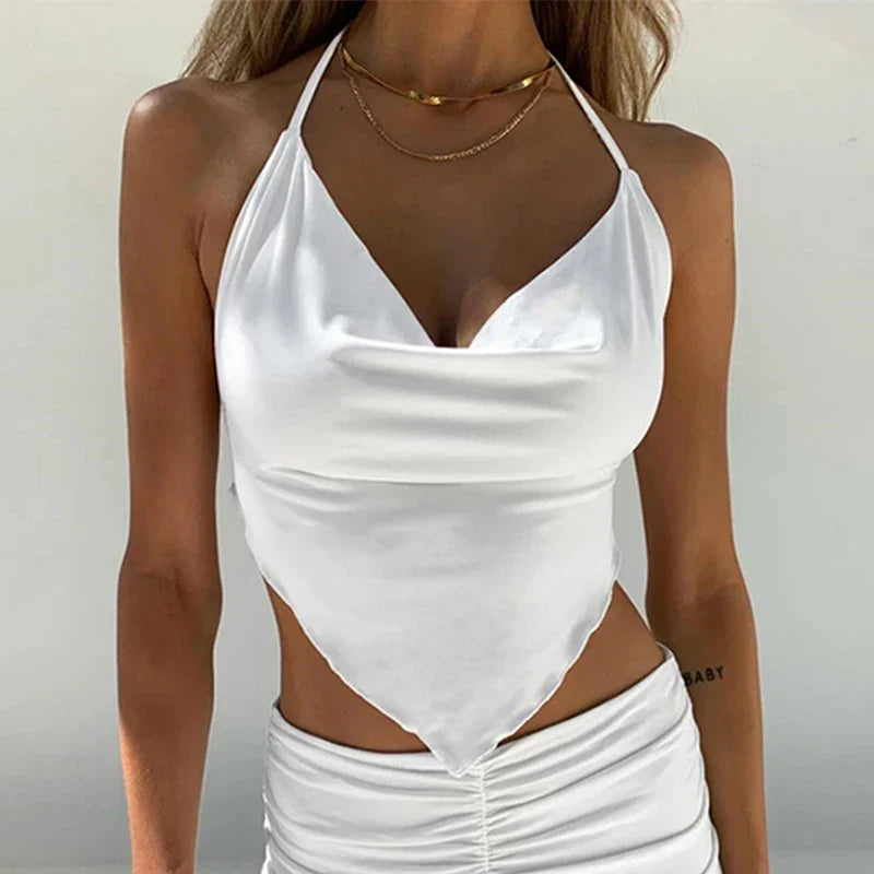 Crop top white sleeveless