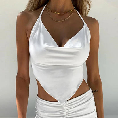 Crop top white sleeveless