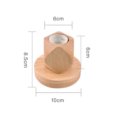 Socle pour Lampe de Chevet Rétro en Bois E27