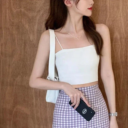 Femme crop top bretelle fine