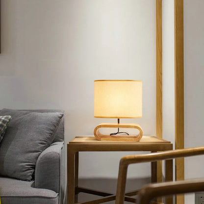 Lampe de chevet en Bois Nordique avec Tissu
