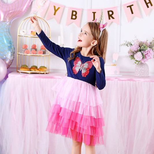Ma Robe Princesse - Robe Princesse Fille Papillon Sequins
