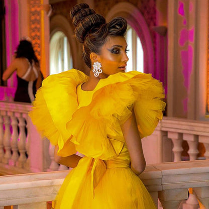 Robe Princesse Jaune en Tulle