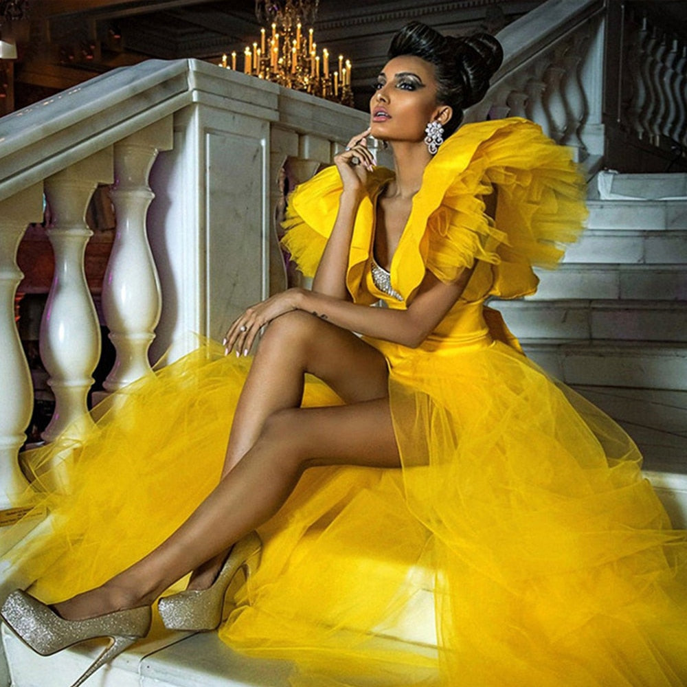 Ma-Robe-Princesse - Robe Princesse Jaune en Tulle