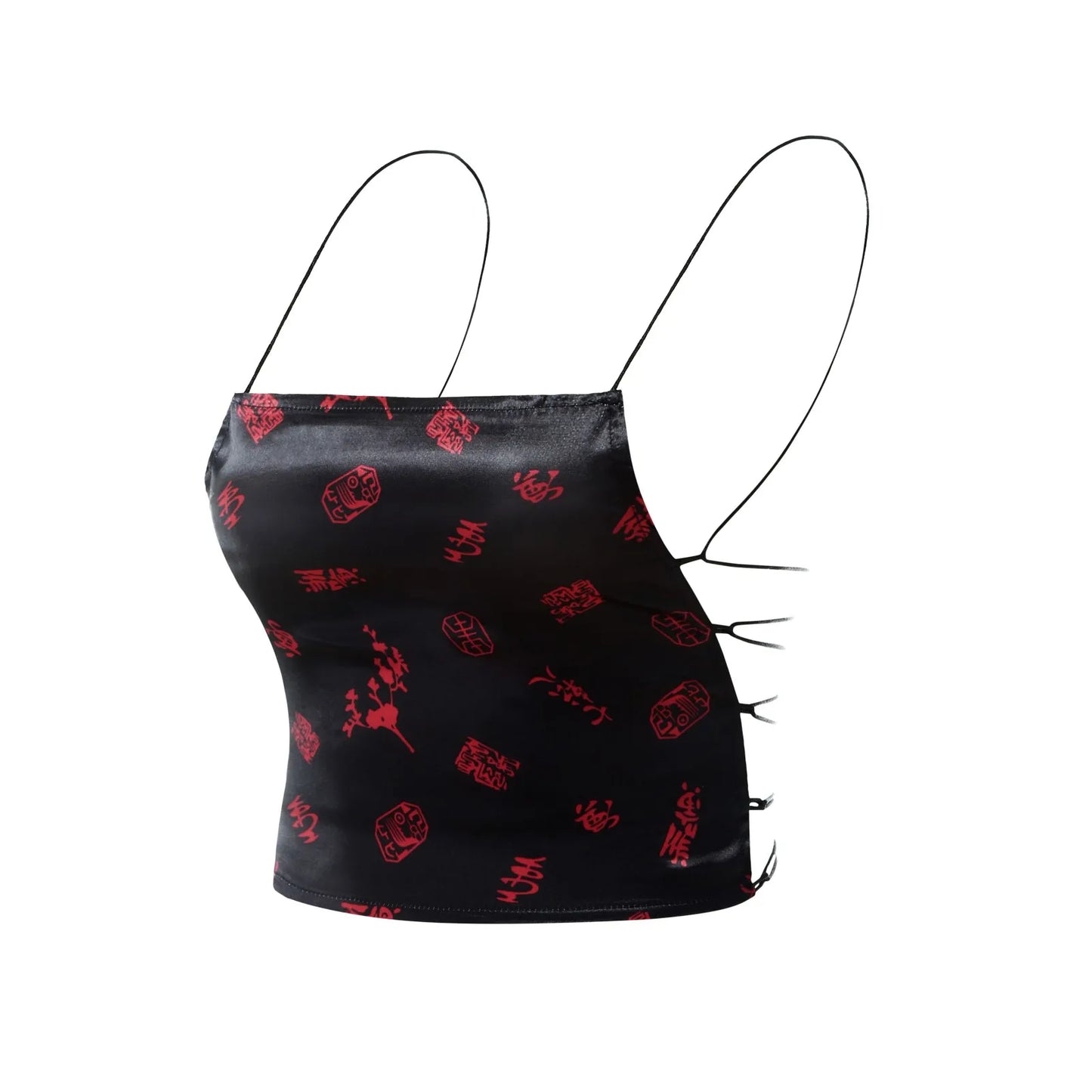 Oriental femme crop top