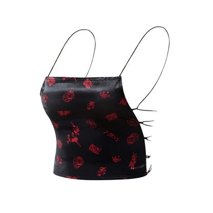 Oriental femme crop top