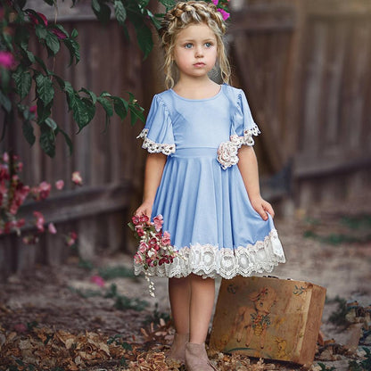 Robe Bleue à Fleur