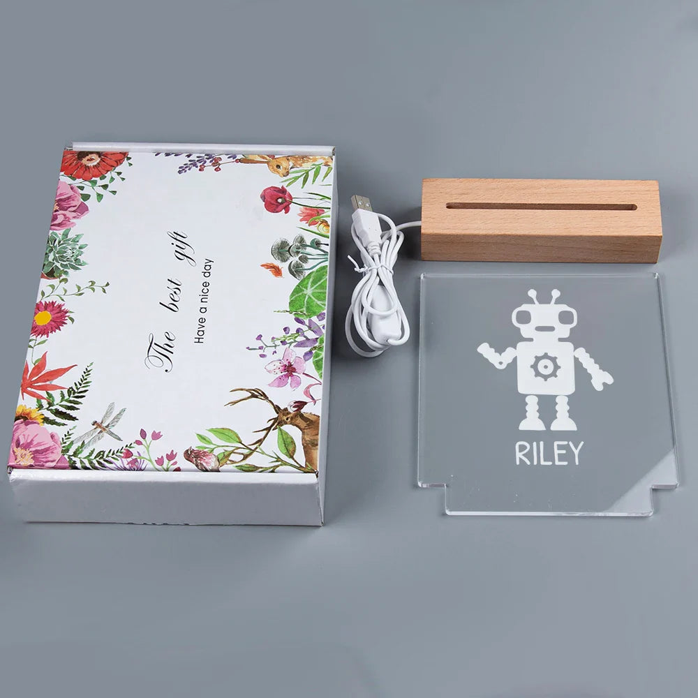 Lampe de Chevet Personnalisée Robot LED