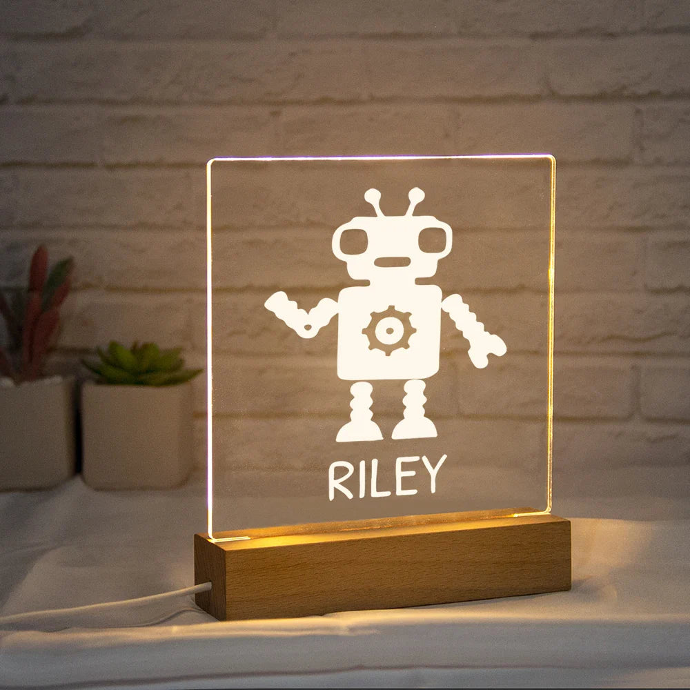 Lampe de Chevet Personnalisée Robot LED