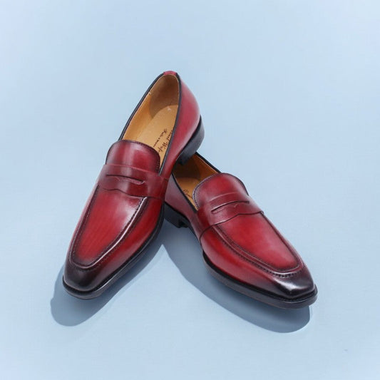Cherry penny loafers