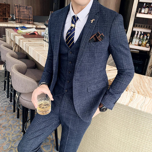 Costume tweed bleu
