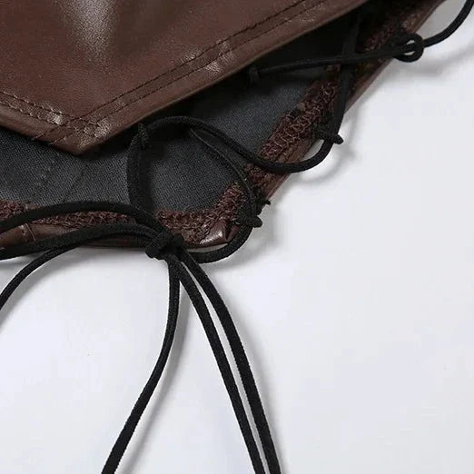 Crop top cuir