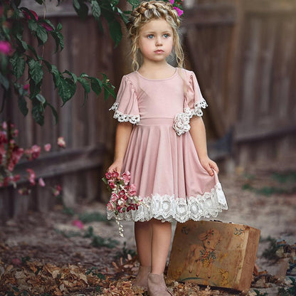 Robe Rose avec Fleur