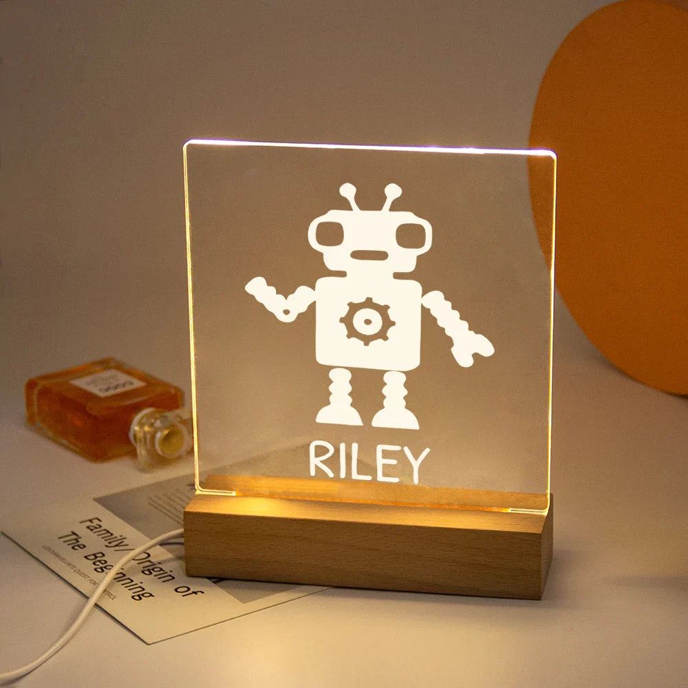 Lampe de Chevet Personnalisée Robot LED