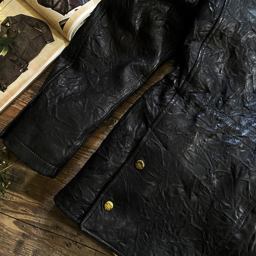Leather tweed jacket