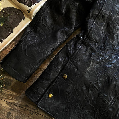 Leather tweed jacket