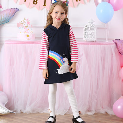 Robe Princesse Fille Arc-en-Ciel