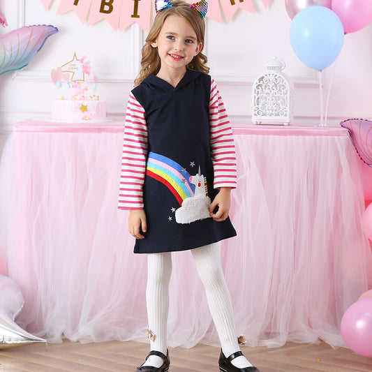 Robe Princesse Fille Arc-en-Ciel