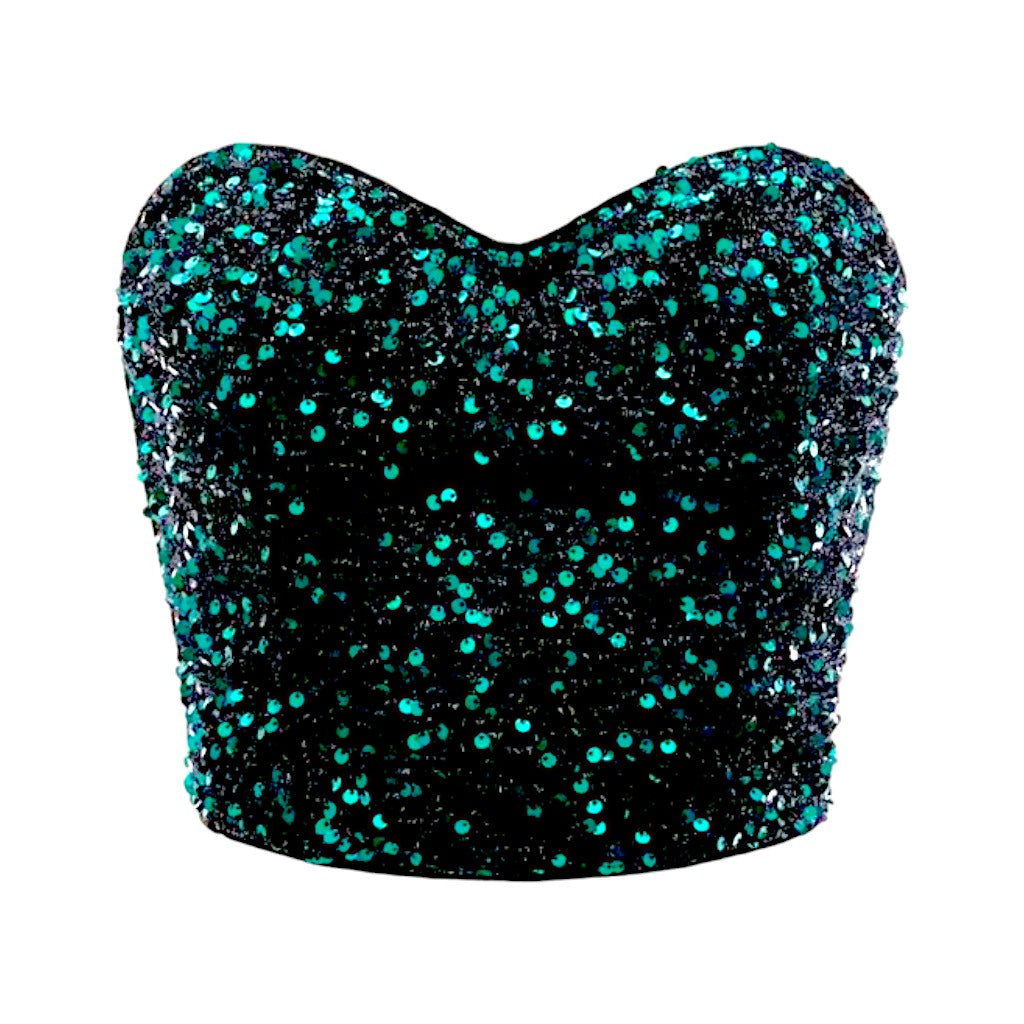 Crop top bleu turquoise