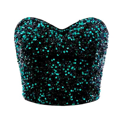 Crop top bleu turquoise
