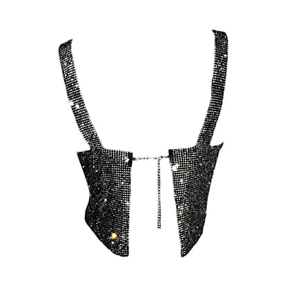 Black sequin crop top