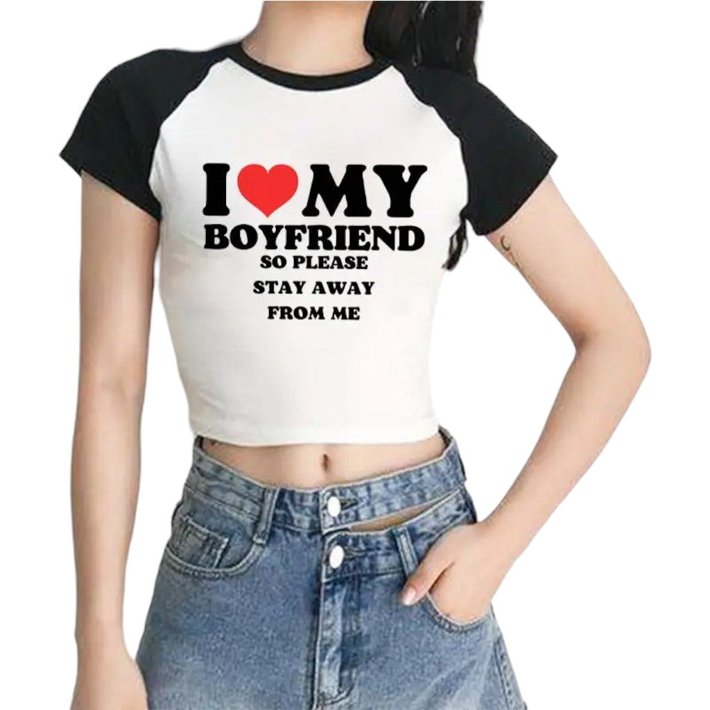 I love my boyfriend crop top