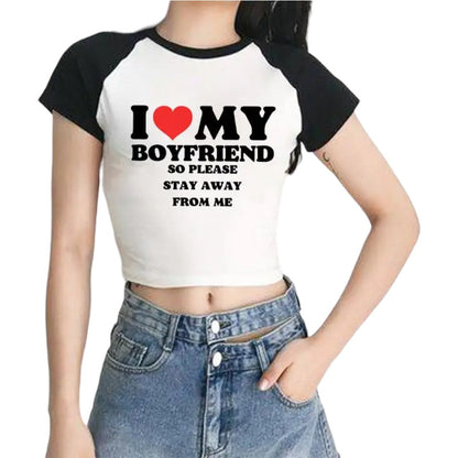 I love my boyfriend crop top