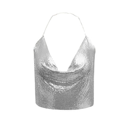 Crop top argenté