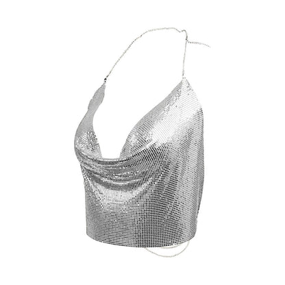 Crop top argenté
