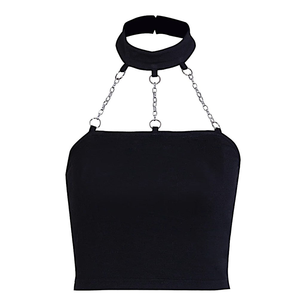 Choker crop top femme