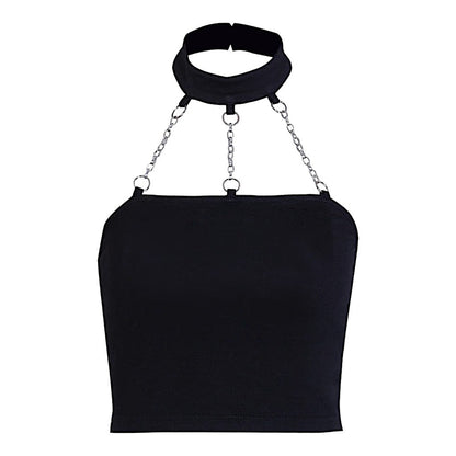 Choker crop top femme
