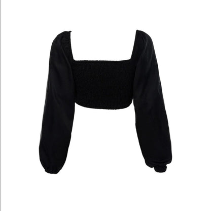 Crop top manche bouffante