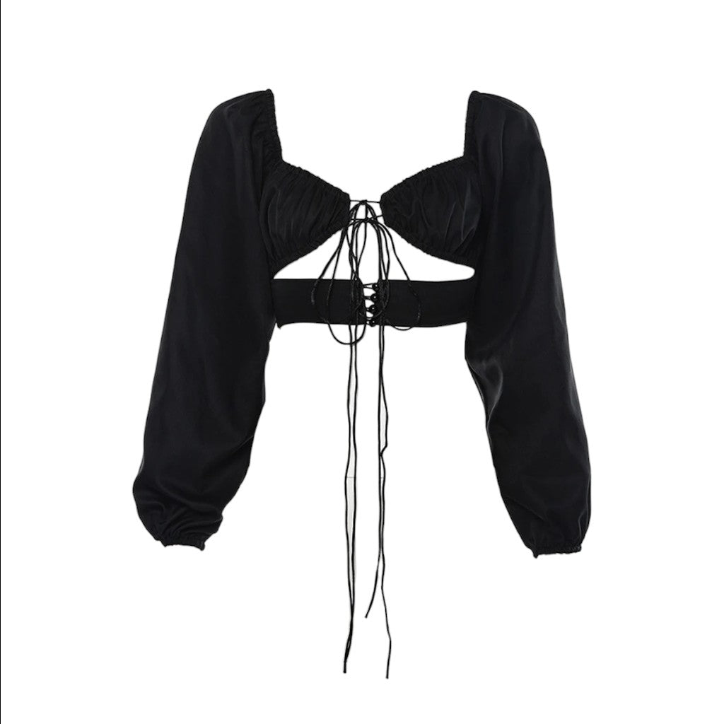 Crop top manche bouffante