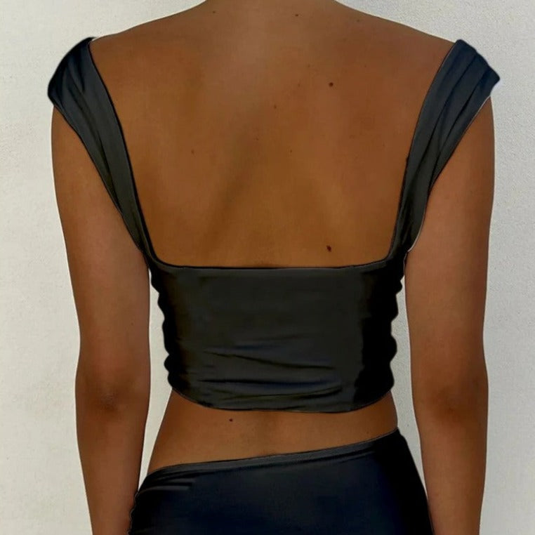 Crop top col carré