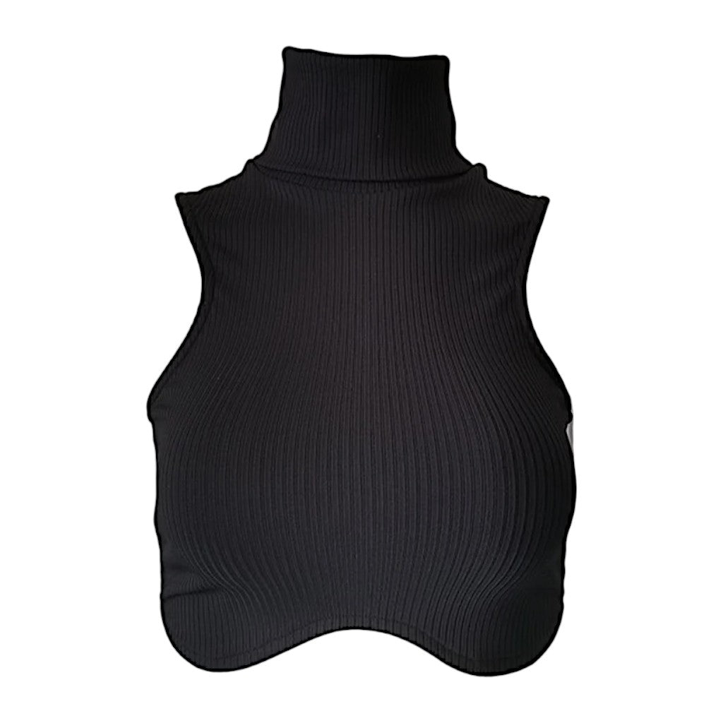 Crop top col roulé sans manche femme