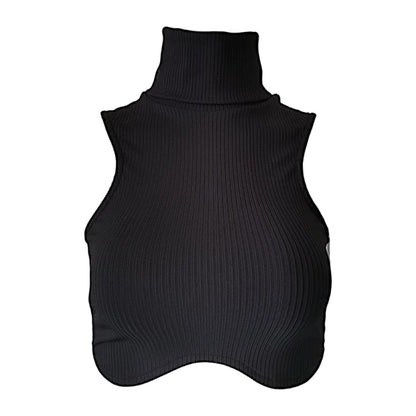Crop top col roulé sans manche femme