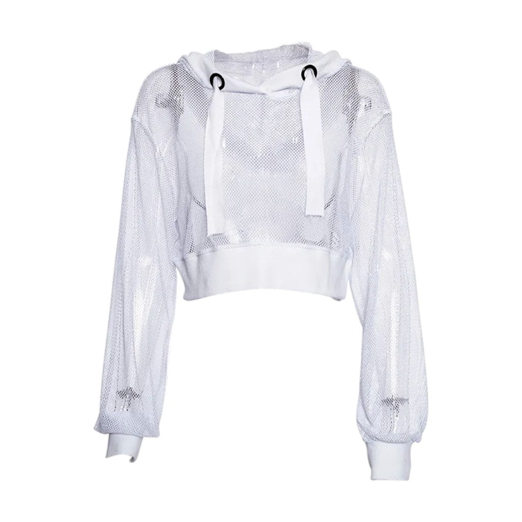 Crop top femme a capuche