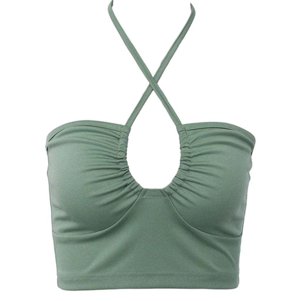 Vert kaki corp top