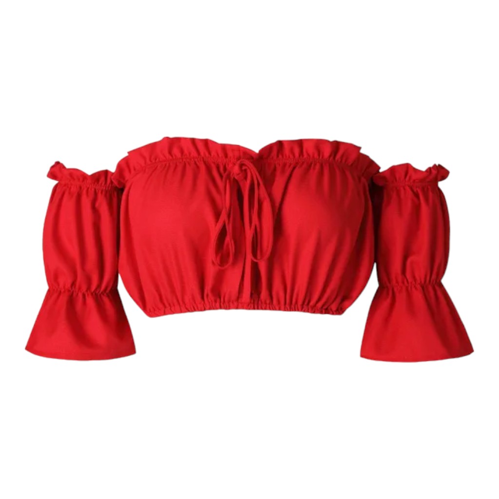 Shoulderless crop top